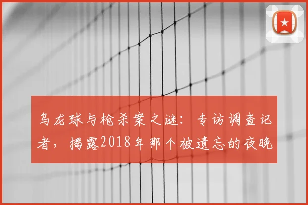 乌龙球与枪杀案之谜：专访调查记者，揭露2018年那个被遗忘的夜晚